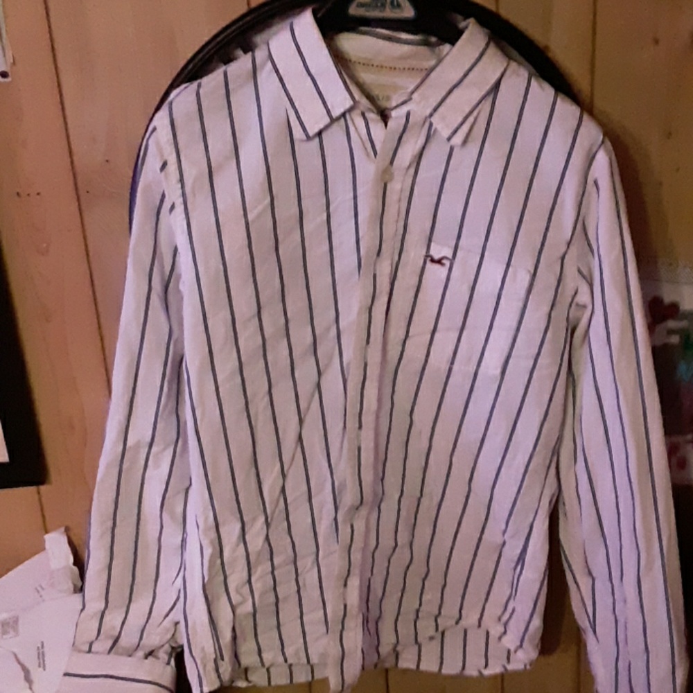 Hollister blue and white bottom down
